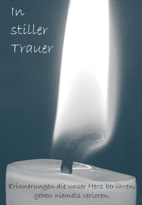 Trauer - brennende Kerze, grau Trauer - brennende Kerze, grau