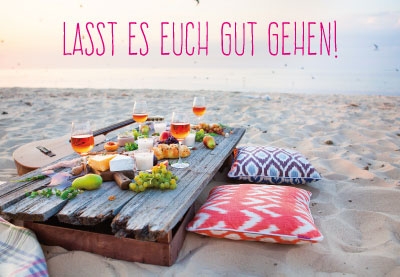 Gute Laune Grüße an den Norden - Picknick am Strand Gute Laune Grüße an den Norden - Picknick am Strand