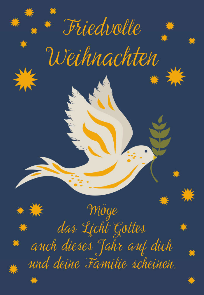Weihnachten - Friedenstaube, Ölzweig, Sterne Weihnachten - Friedenstaube, Ölzweig, Sterne