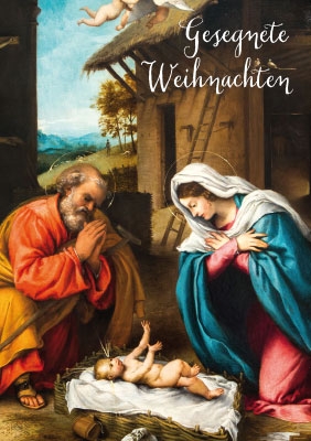 Weihnachten - Kleine Kartengrüße Maria, Joseph, Christkind 