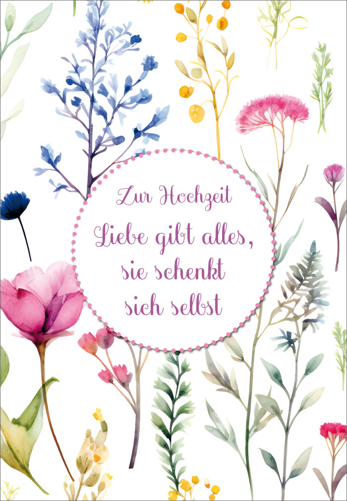 Hochzeit - gemalte Blumen, rot, blau, gelb, rosa Hochzeit - gemalte Blumen, rot, blau, gelb, rosa