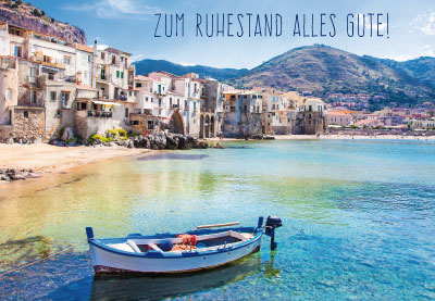 Ruhestand - Doppelkarte wunderschöne Küstenstadt
