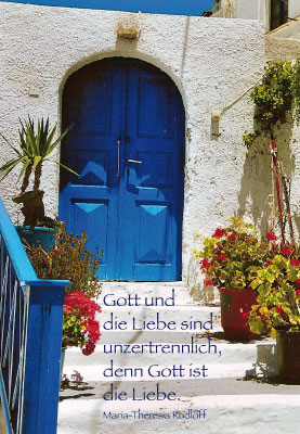 Gedanke und Glaube - blaue T?r, wei?e Treppe Gedanke und Glaube - blaue T?r, wei?e Treppe