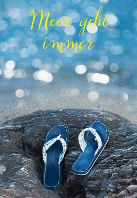 Gute Laune Grüße an den Norden - Flip-Flops am Wasser Gute Laune Grüße an den Norden - Flip-Flops am Wasser
