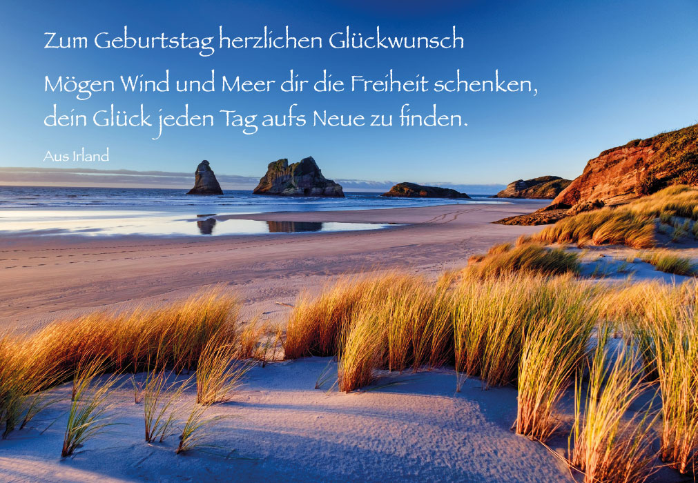 Geburtstag - Dünen, Meer im Sonnenaufgang Geburtstag - Dünen, Meer im Sonnenaufgang