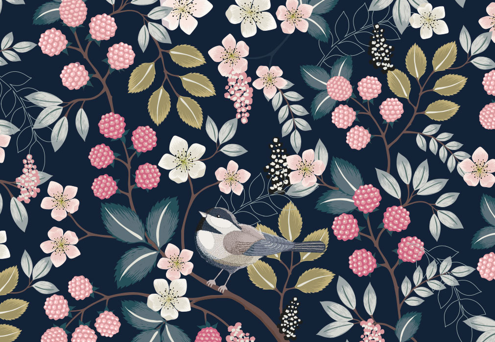 Glückwunsch - bunte Blumen auf schwarzem Grund, Illustration Glückwunsch - bunte Blumen auf schwarzem Grund, Illustration
