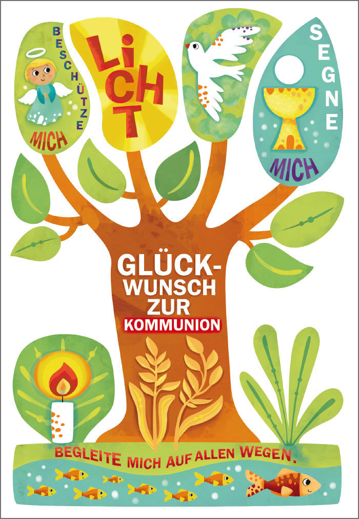 Kommunion - Baum des Lebens mit Symbolen Kommunion - Baum des Lebens mit Symbolen