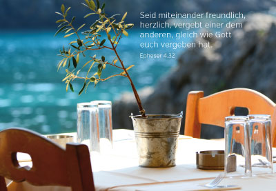 Bibeltext - Doppelkarte Tisch am Meer Bibeltext - Doppelkarte Tisch am Meer