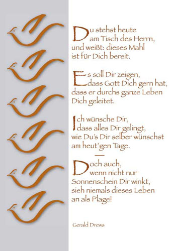 Konfirmation - Doppelkarte Tauben und Text Konfirmation - Doppelkarte Tauben und Text