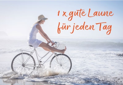 Gute Laune für jede Gelegenheit - Fahrradfahren im Wasser Gute Laune für jede Gelegenheit - Fahrradfahren im Wasser