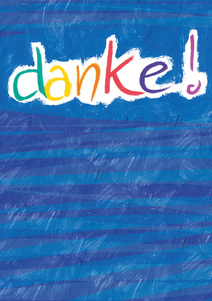 Kleine Kartengrüße - Danke in Regenbogenfarben Kleine Kartengrüße - Danke in Regenbogenfarben