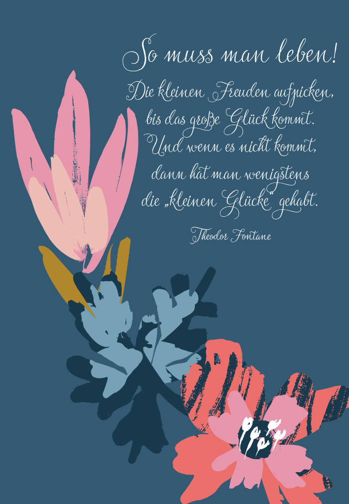 Geburtstag - gemalte Blumen und Spruch Geburtstag - gemalte Blumen und Spruch