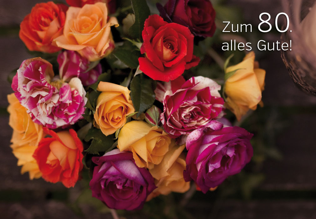 Zahlengeburtstag - orange, rote Rosen Zahlengeburtstag - orange, rote Rosen