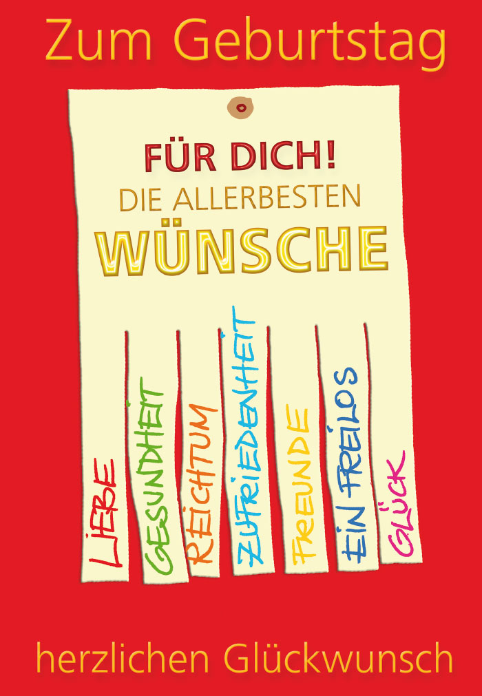 Geburtstag - Illustration, Wunschzettel Geburtstag - Illustration, Wunschzettel