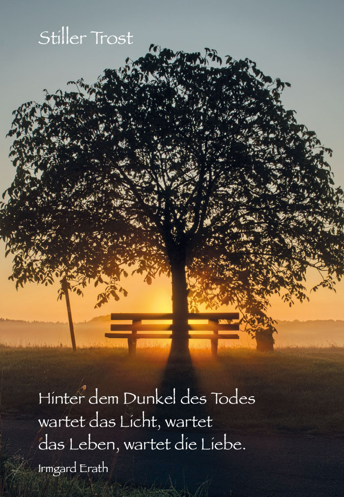 Anlasskarte Trauer - Baum, Sonnenuntergang Anlasskarte Trauer - Baum, Sonnenuntergang