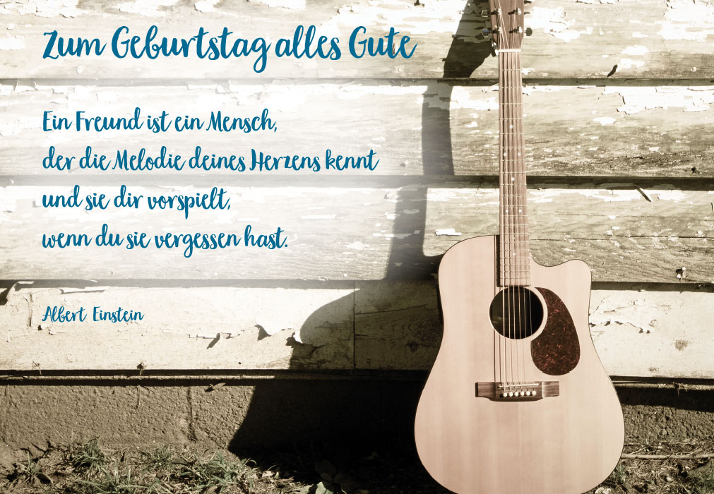 Geburtstag - Erleben, Gitarre an Holzwand