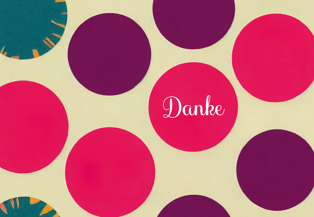 Danke - bunte Punkte und Danke Danke - bunte Punkte und Danke