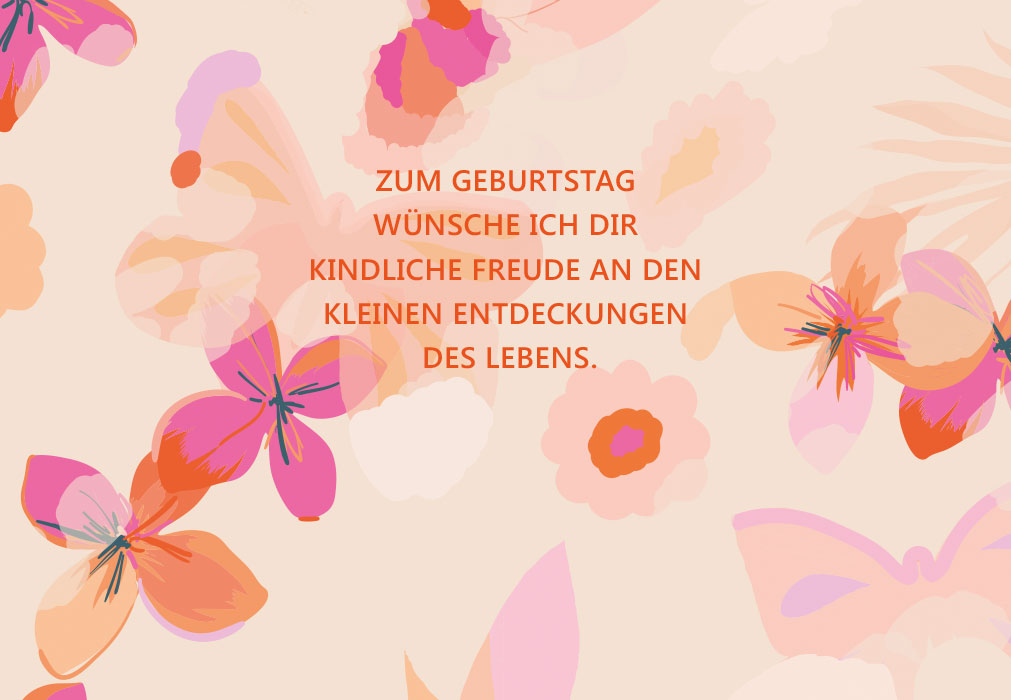 Geburtstag - Illustration von rosa Blumen Geburtstag - Illustration von rosa Blumen