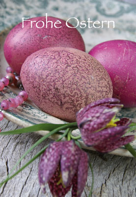 Ostern - Glückwunschkarte Ostereier rosa Ostern - Glückwunschkarte Ostereier rosa