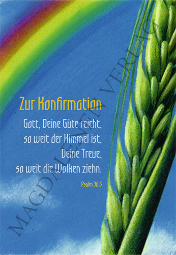 Konfirmation - Glückwunschkarte Regenbogen, Ähre