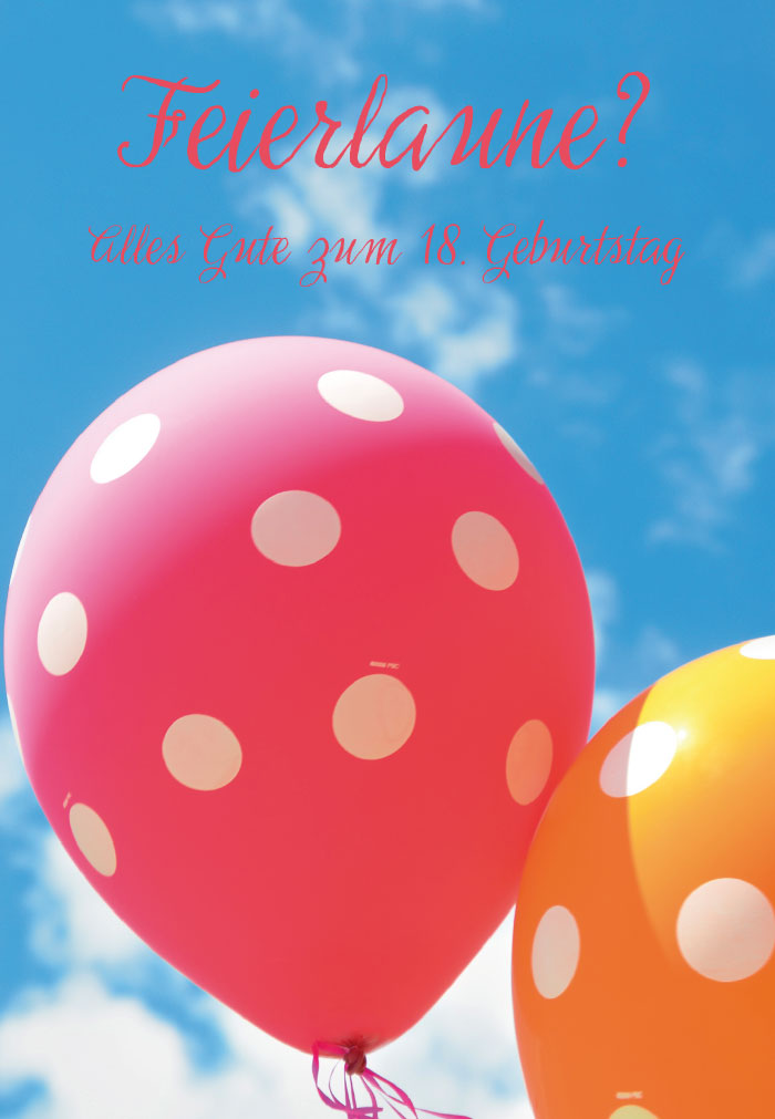 Zahlengeburtstag - bunte Luftballons mit Punkten