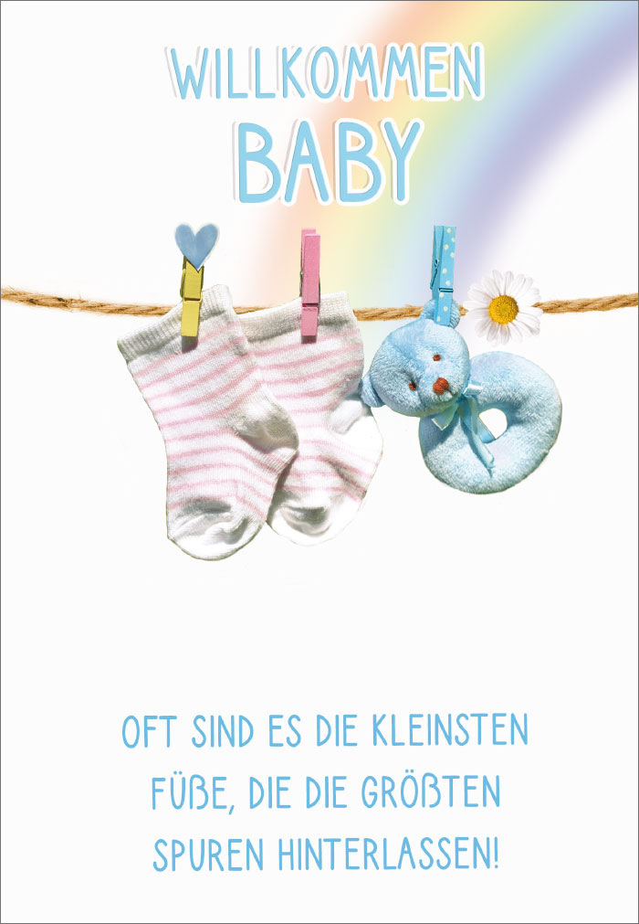 Geburt - Babysachen an Wäscheleine