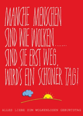 Spruchkarte - Wolken, Sonne, schöner Tag Spruchkarte - Wolken, Sonne, schöner Tag