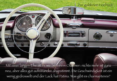 Goldhochzeit - Oldtimer von Innen Goldhochzeit - Oldtimer von Innen