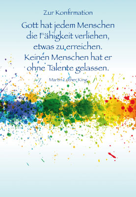 Konfirmation - Doppelkarte Regenbogenfarben Konfirmation - Doppelkarte Regenbogenfarben
