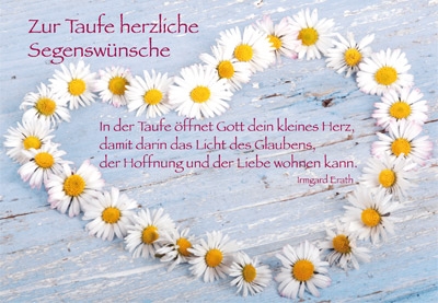 Taufe - Doppelkarte G?nsebl?mchenherz Taufe - Doppelkarte G?nsebl?mchenherz