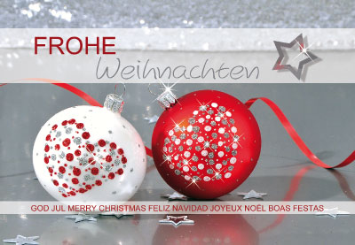 Weihnachten - Doppelkarte Christbaumkugel rot Weihnachten - Doppelkarte Christbaumkugel rot
