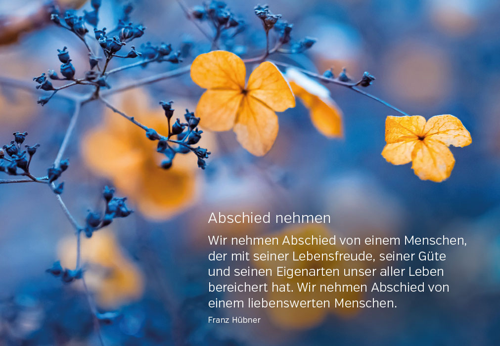 Trauer - gelbe Blüten
