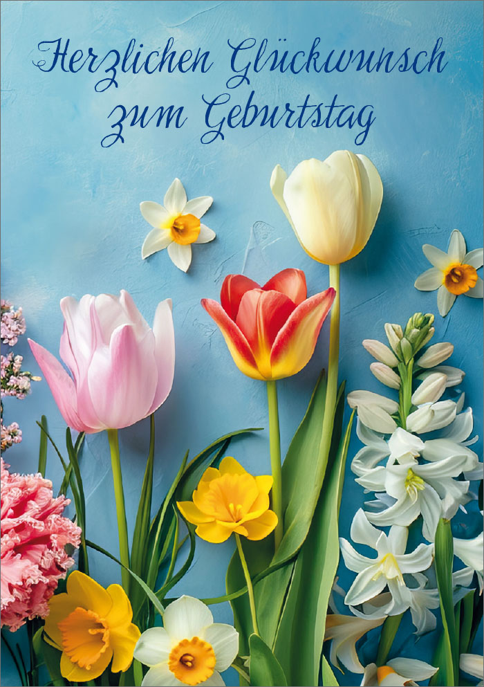 Kleine Kartengrüße - Tulpen, Nazissen