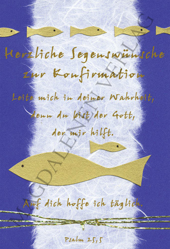 Konfirmation - Doppelkarte Fische