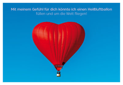Gute Laune f?r jede Gelegenheit - Doppelkarte Herz-Hei?luftballon