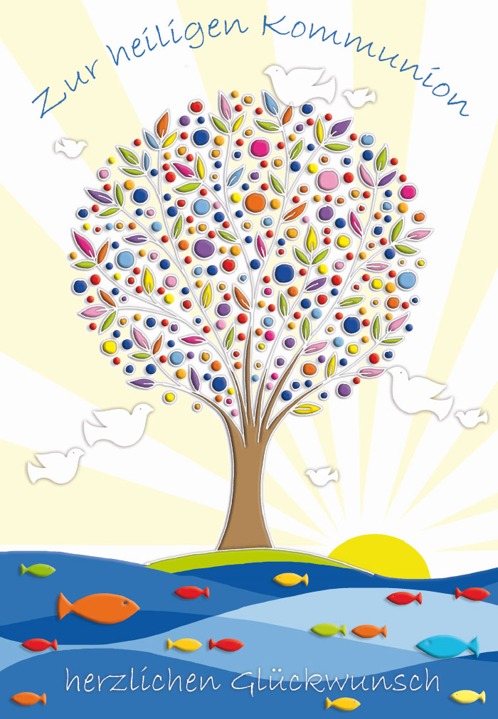 Kommunion - bunter Baum des Lebens, Malerei Kommunion - bunter Baum des Lebens, Malerei
