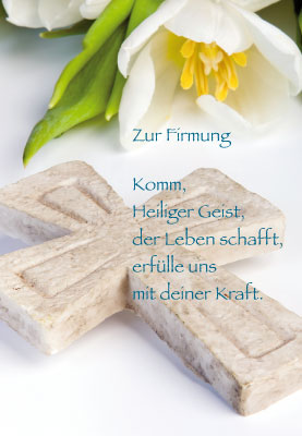 Firmung -Glückwunschkarte Kreuz aus Stein Firmung -Glückwunschkarte Kreuz aus Stein