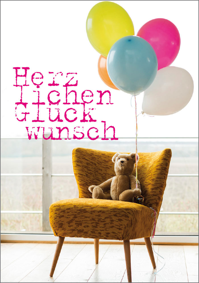 Kleine Kartengrüße - Stuhl mit Teddy Kleine Kartengrüße - Stuhl mit Teddy