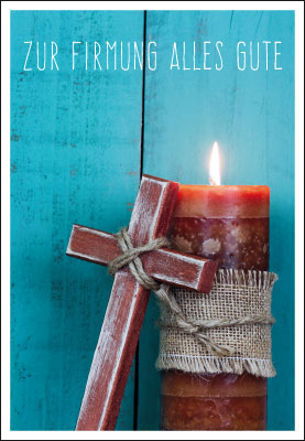 Firmung - Doppelkarte Kreuz und Kerze 