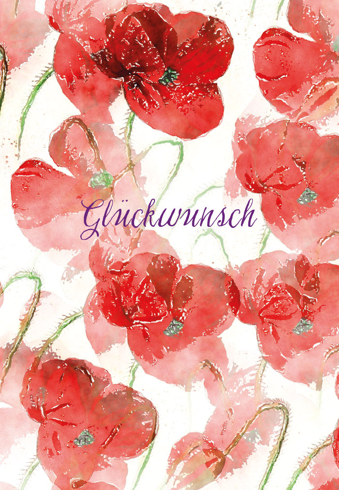 Glückwunsch - rote Rosen oder Tulpen, illustriert Glückwunsch - rote Rosen oder Tulpen, illustriert