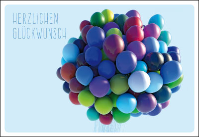 Gute Laune für jede Gelegenheit - Doppelkarte bunte Luftballons