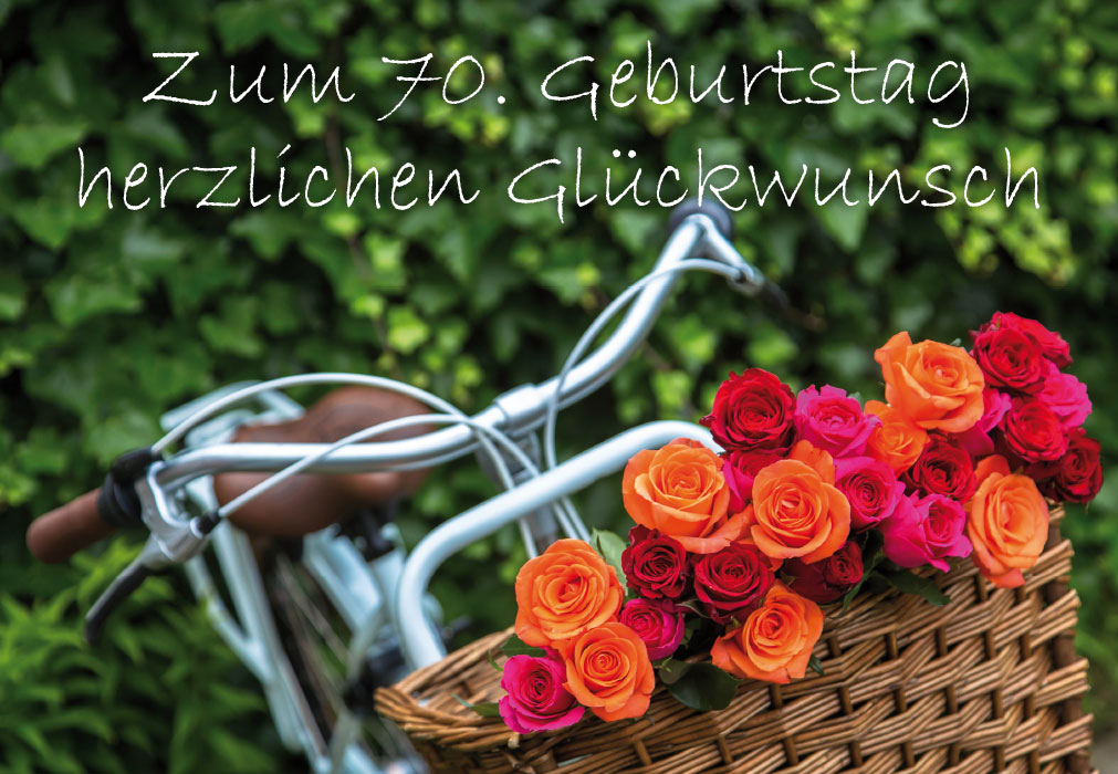 Zahlengeburtstag - Fahrrad mit Blumen im Korb