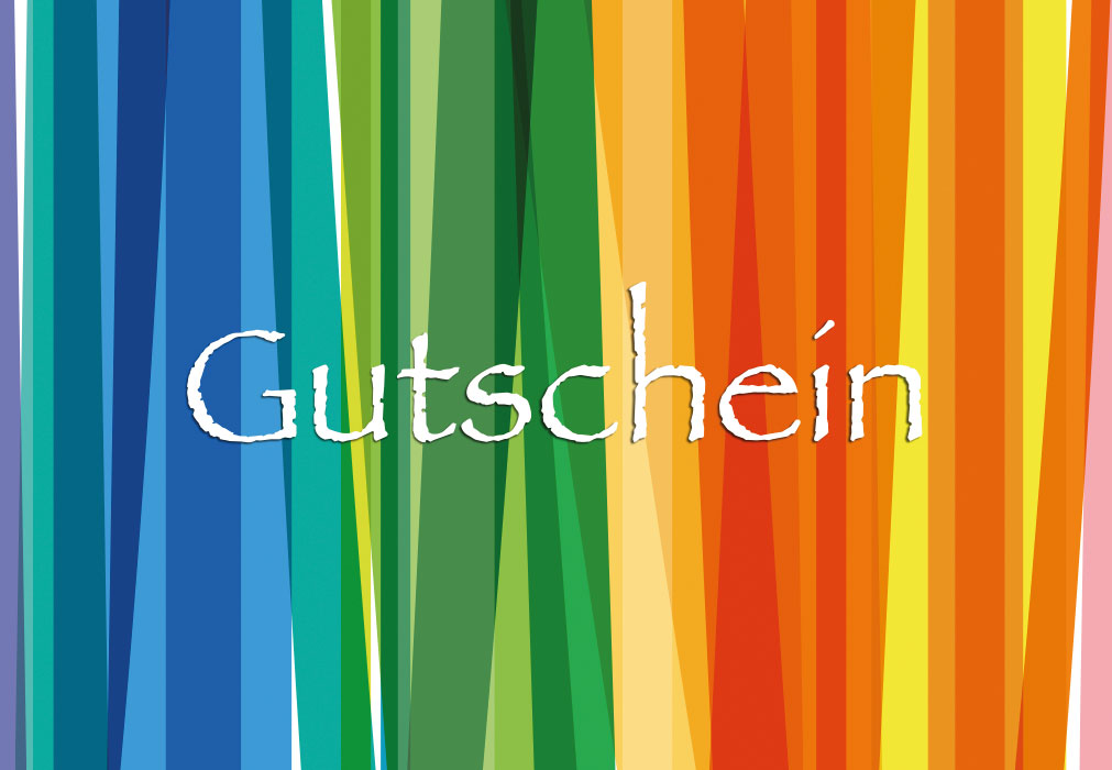 Gutschein - bunte Streifen
