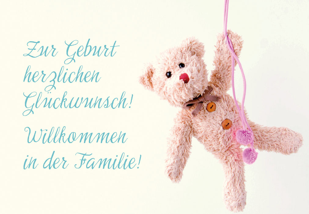 Geburt - Teddybär an Seil Geburt - Teddybär an Seil