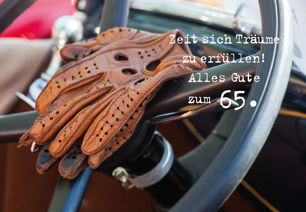 Zahlengeburtstag - Fahrerhandschuh auf Lenkrad Zahlengeburtstag - Fahrerhandschuh auf Lenkrad