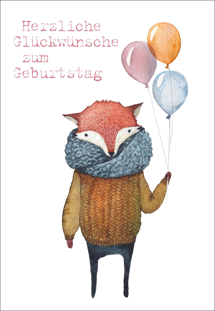 Kindergeburtstag - Fuchs mit Luftballons