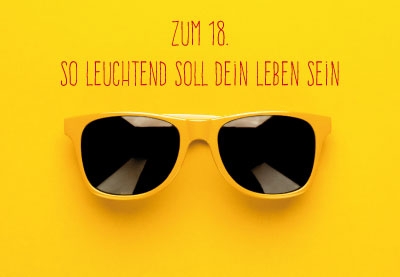 Zahlengeburtstag - Sonnenbrille auf gelbem Grund Zahlengeburtstag - Sonnenbrille auf gelbem Grund