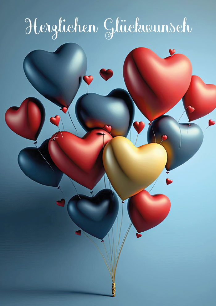 Kleine Kartengrüße - bunte Herzluftballons Kleine Kartengrüße - bunte Herzluftballons