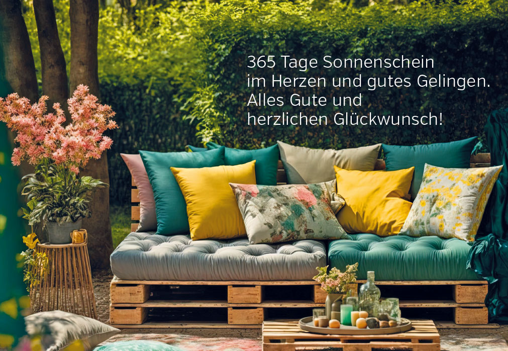 Geburtstag - selbstgebaute Couch im Garten Geburtstag - selbstgebaute Couch im Garten