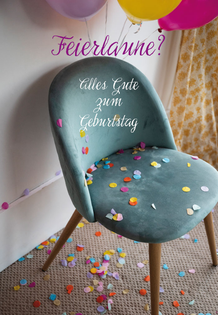Geburtstag - Konfetti auf Stuhl Geburtstag - Konfetti auf Stuhl